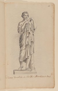 Diana von Gabii [nach Tafel 64 von François Perriers "Icones et Segmenta Nobilium Signorum et Statuarum..." (1638)]