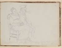 Sitzendes älteres Paar [aus einem Skizzenbuch der Rosette Städel, Blatt 14]