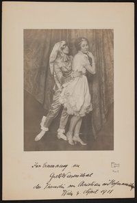 Grete Wiesenthal in "Aufforderung zum Tanz", mit Widmung an Christiane von Hofmannsthal