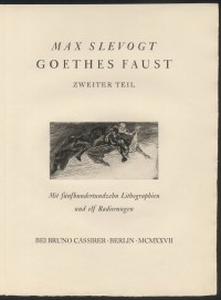 Goethes Faust. Zweiter Teil. Mappenwerk mit 510 Lithographien und 11 Radierungen